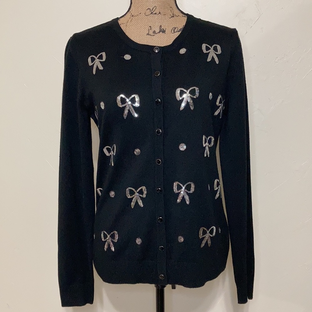 NWT Black Long Sleeve Cardigan with Sequins